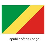 Flag of the country republic congo Vector illustration