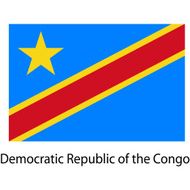 Flag of the country democratic republic congo Vector illustra