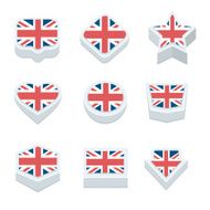 united kingdom flags button set nine styles