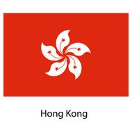 Flag of the country hong kong Vector illustration