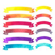 vector watercolor colorful ribbons banners N10