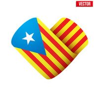 Flag icon in the form of heart I love Catalonia