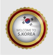 Welcome to South Korea Seal S Korea Flag(Vector Art