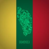 Low Poly Dominica Map with National Colors
