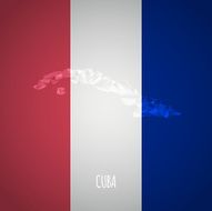 Low Poly Cuba Map with National Colors