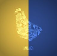 Low Poly Barbados Map with National Colors