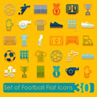 Set of football flat icons N9