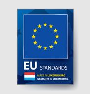 Made in Luxemburg Seal Luxembourgian Flag (Vector Art)