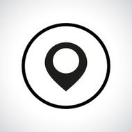 Map pointer icon in a circle