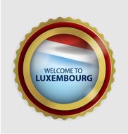 Welcome to Luxemburg Seal Luxembourgian Flag (Vector Art)