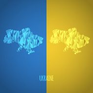 Low Poly Ukraine Map with National Colors
