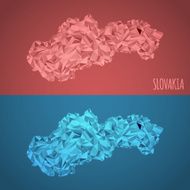 Low Poly Slovakia Map with National Colors