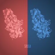 Low Poly Serbia Map with National Colors