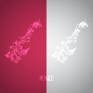 Low Poly Monaco Map with National Colors