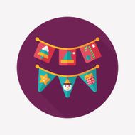 Christmas flags flat icon with long shadow eps10 N11