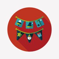 Christmas flags flat icon with long shadow eps10 N13