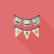 Christmas flags flat icon with long shadow eps10 N14