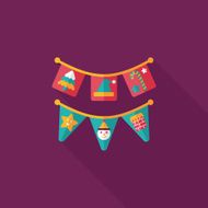 Christmas flags flat icon with long shadow eps10 N15