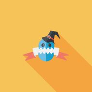 Halloween flag flat icon with long shadow eps10 N17