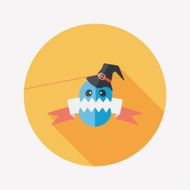 Halloween flag flat icon with long shadow eps10 N21