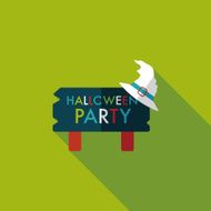 Halloween party flat icon with long shadow eps10 N9