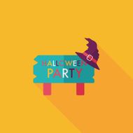 Halloween party flat icon with long shadow eps10 N10