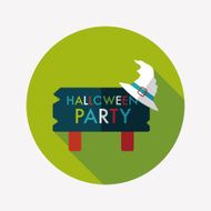 Halloween party flat icon with long shadow eps10 N12