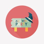 Halloween party flat icon with long shadow eps10 N15