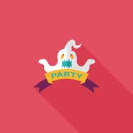 Halloween party flag flat icon with long shadow eps10 N28