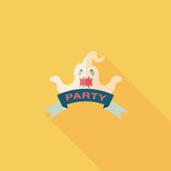 Halloween party flag flat icon with long shadow eps10 N29