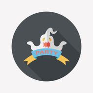 Halloween party flag flat icon with long shadow eps10 N31