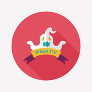Halloween party flag flat icon with long shadow eps10 N32