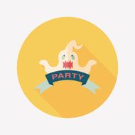 Halloween party flag flat icon with long shadow eps10 N33