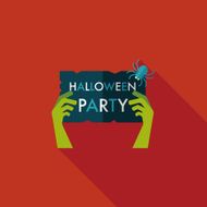 Halloween party flat icon with long shadow eps10 N16
