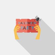Halloween party flat icon with long shadow eps10 N17