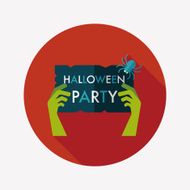 Halloween party flat icon with long shadow eps10 N20