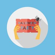 Halloween party flat icon with long shadow eps10 N21