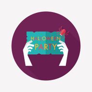 Halloween party flat icon with long shadow eps10 N22