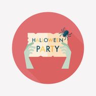 Halloween party flat icon with long shadow eps10 N23
