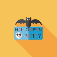 Halloween party sign flat icon with long shadow eps10 N6