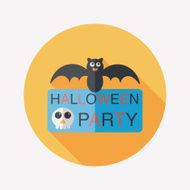 Halloween party sign flat icon with long shadow eps10 N10
