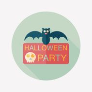 Halloween party sign flat icon with long shadow eps10 N12