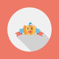 Halloween party flag flat icon with long shadow eps10 N39
