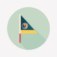 Flag flat icon with long shadow N21