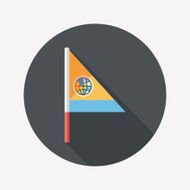 Flag flat icon with long shadow N22