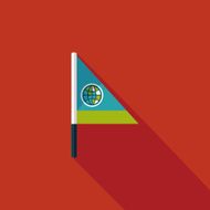 Flag flat icon with long shadow N23
