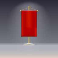 Red pennant or flag on yellow base with