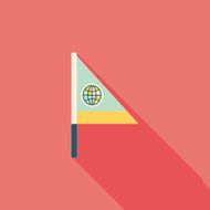 Flag flat icon with long shadow N24
