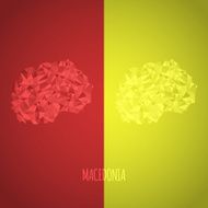 Low Poly Macedonia Map with National Colors