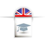 UK education tag label icon with flag N2